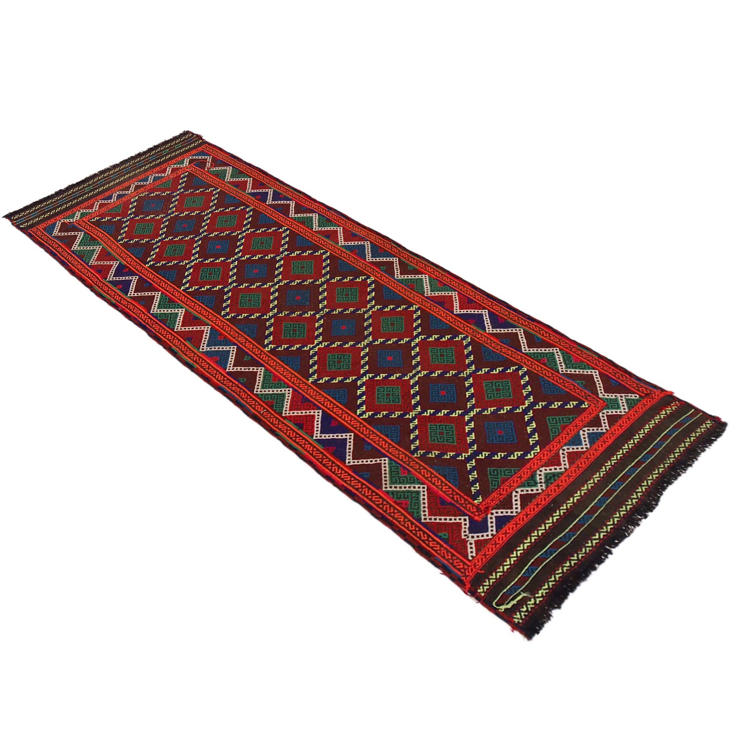 Multi Flat Weave Kilim Runner 2' 3" x 7' 3" (ft) - No. B35891