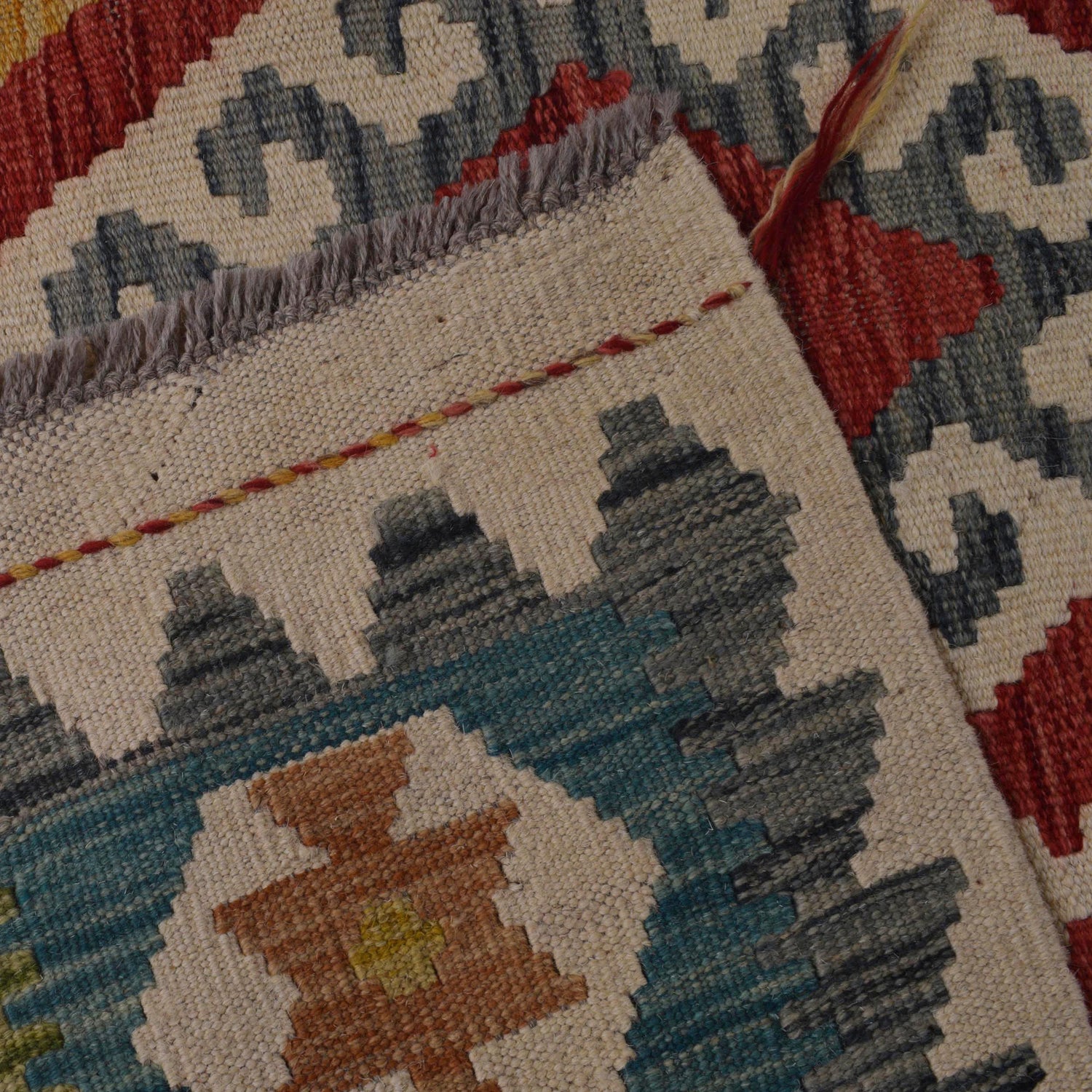 Handmade Vegetable Kelim 6' 0" x 7' 10" (ft) - No. B35923