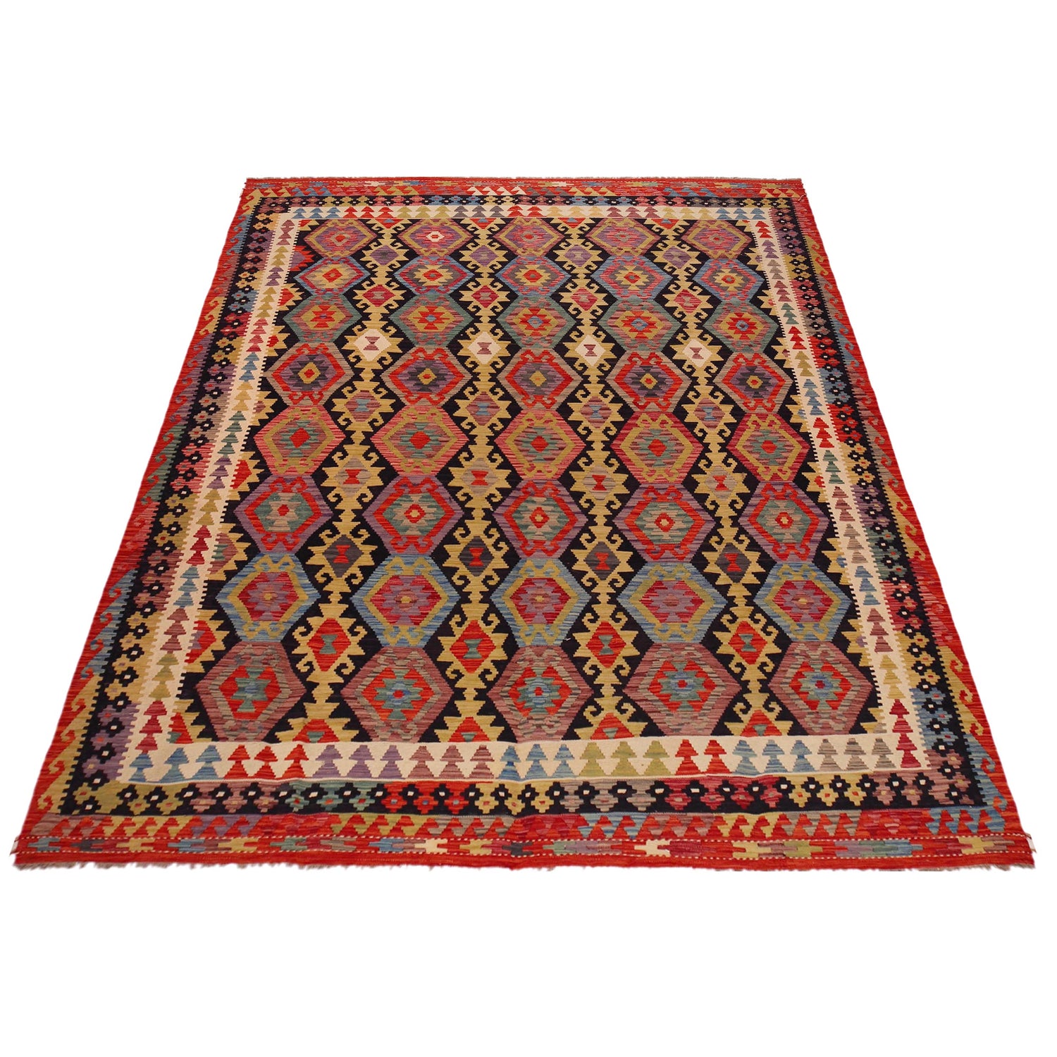 Handmade Vegetable Kilim 8' 5 x 11' 7 (ft) - No. B35924