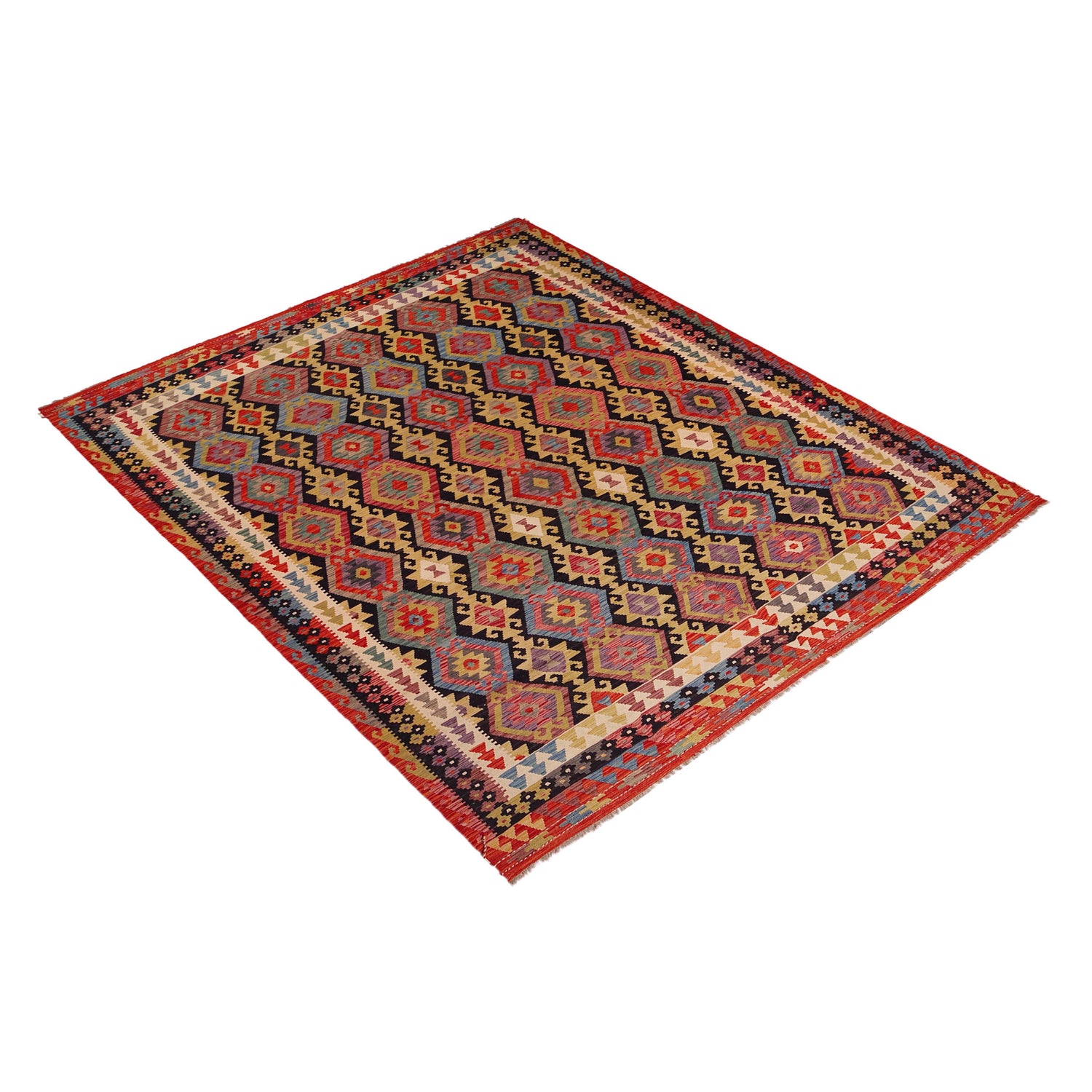Handmade Vegetable Kilim 8' 5 x 11' 7 (ft) - No. B35924