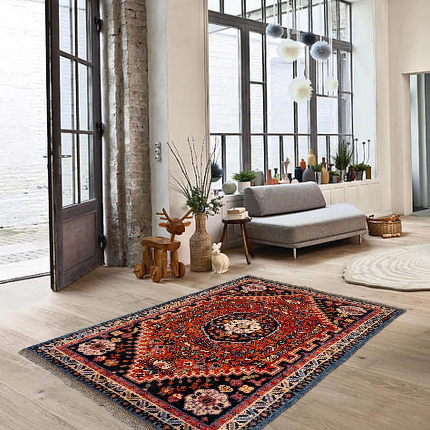 Multi Shirazi Rug 3' 1" x 4' 9" (ft) - No. B36517