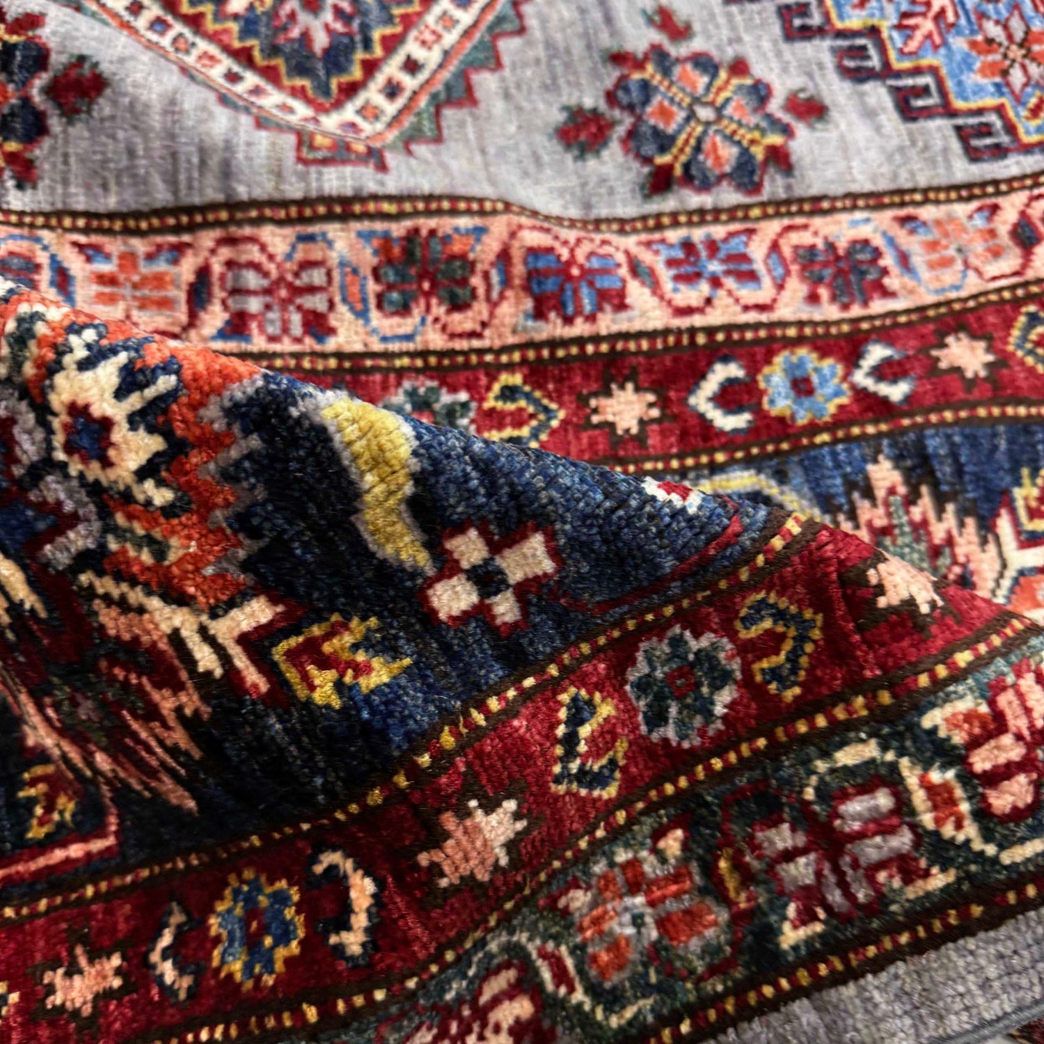 Grey Color Handmade Kazak Rug 6' 11" x 9' 11" (ft) - No. B39601
