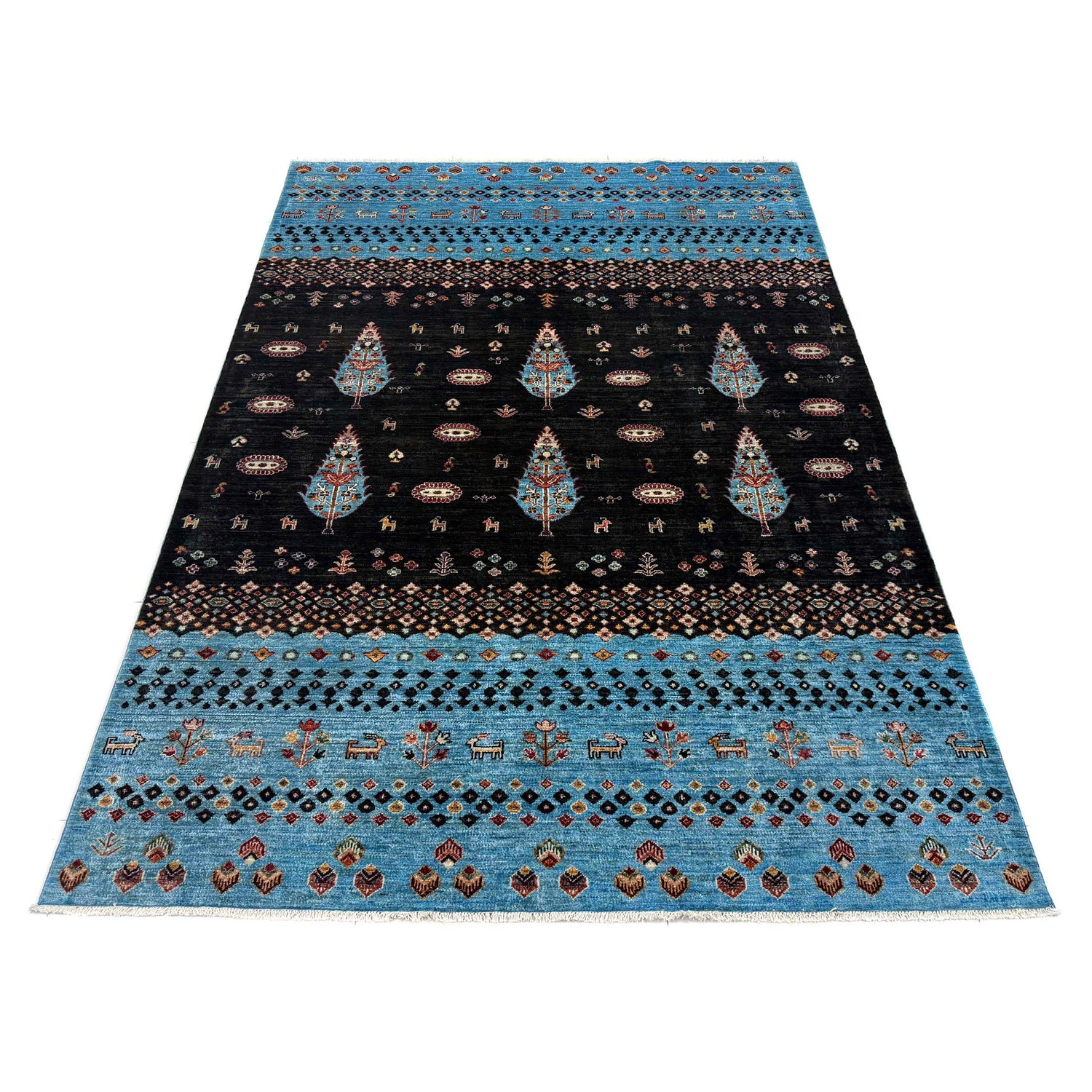 Handmade Tree of Life Rug 6' 5" x 10' 0" (ft) - No. B39602