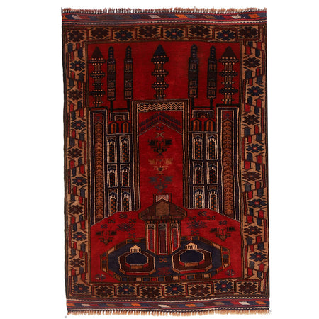 Islamic Prayer Rug 2' 8 x 4' 5 (ft) - No. G15673