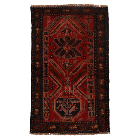 Red Baluchi Rug 2' 8 x 4' 5 (ft) - No. G15885