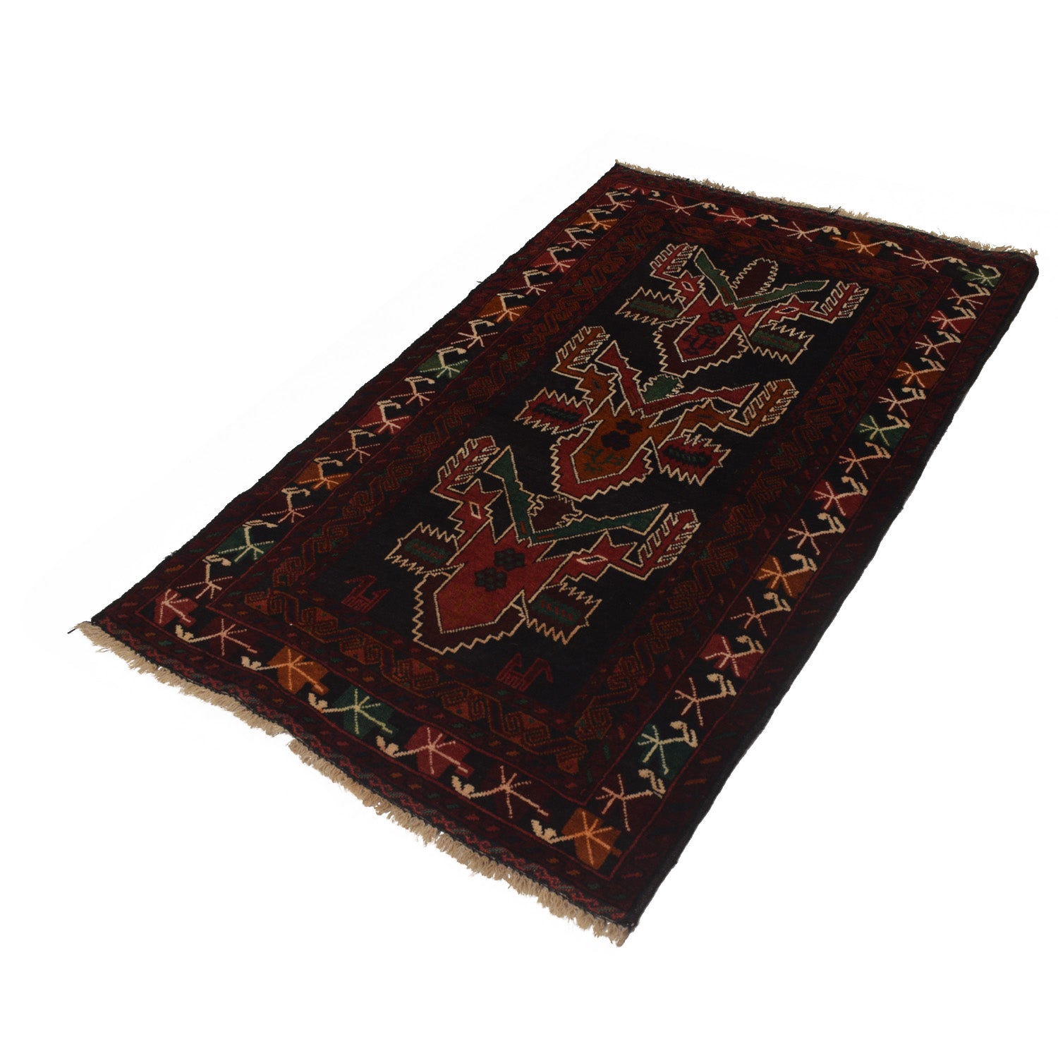 Tribal Baloch Rug 2' 6 x 4' 2 (ft) - No. G16612