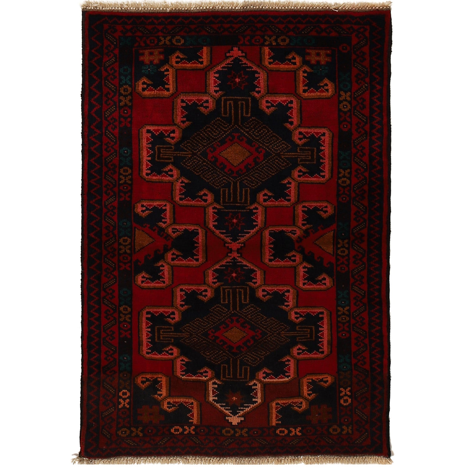 Hand Knotted Baluchi Rug 2' 9 x 4' 4 (ft) - No. G16999