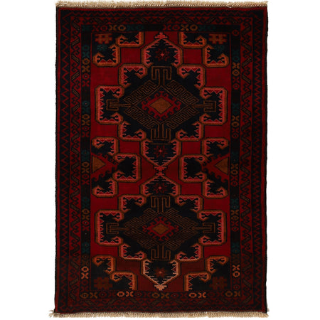 Hand Knotted Baluchi Rug 2' 9 x 4' 4 (ft) - No. G16999