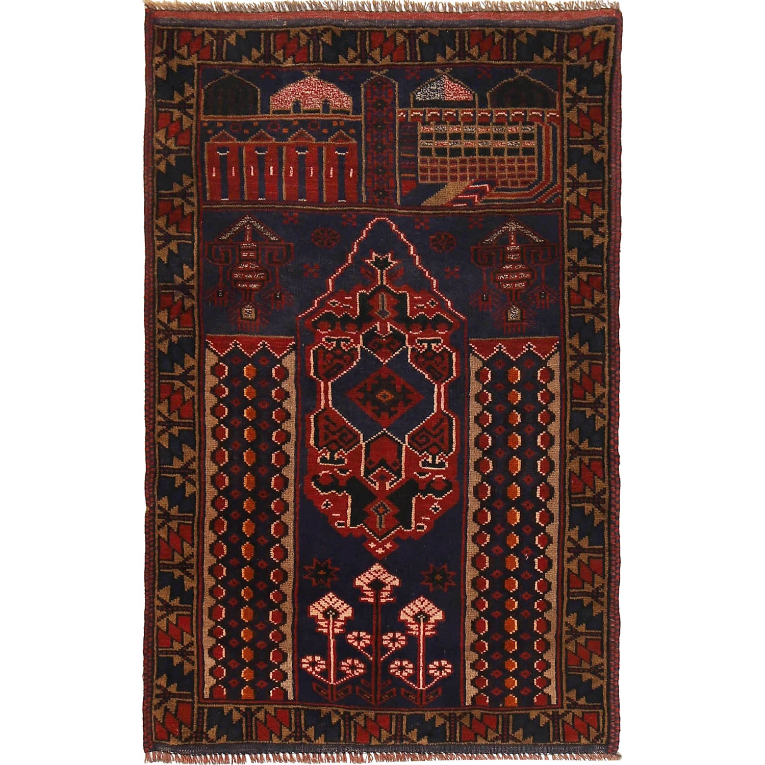 Prayer Rug 3' 1" x 4' 10" (ft) - No. G18457