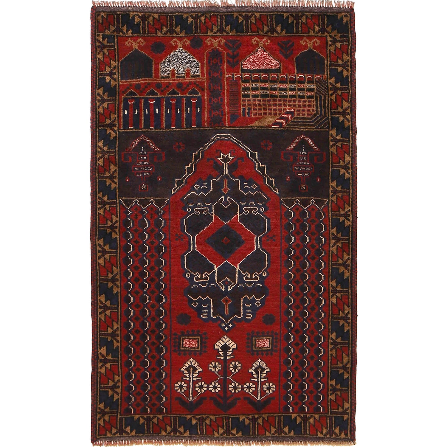 Prayer Rug 3' 1" x 4' 10" (ft) - No. G18459