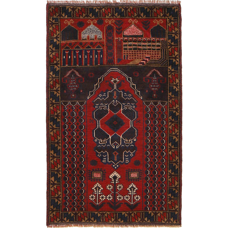 Prayer Rug 3' 1" x 4' 10" (ft) - No. G18459