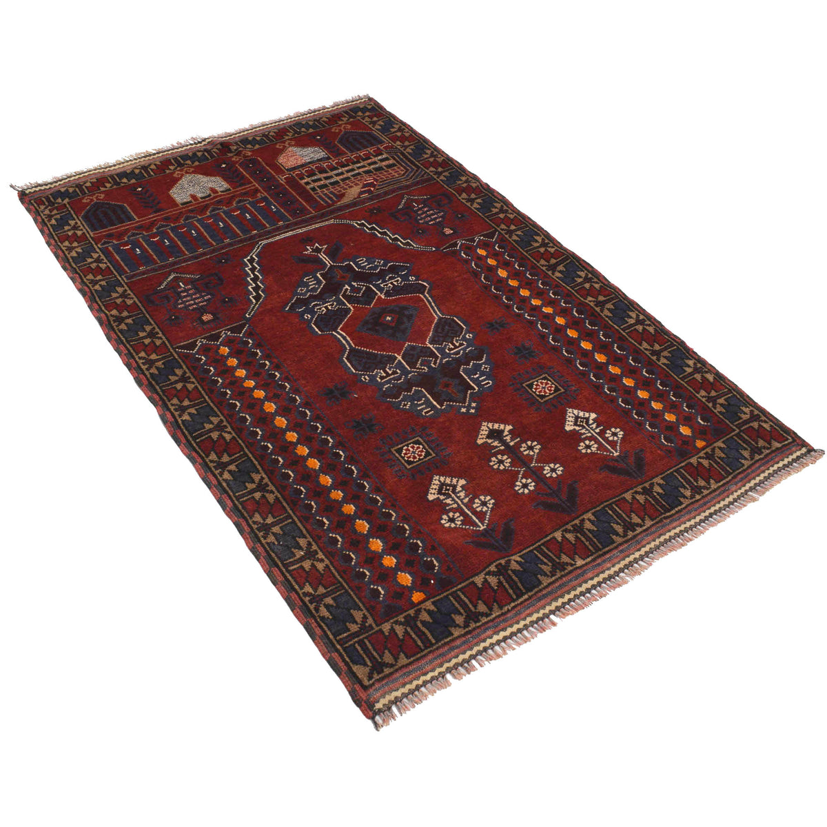 hand Woven Tribal Prayer Wool Rug On Sale Below 15000