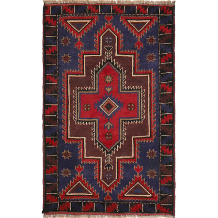 Hand Knotted Baluchi Rug 2' 8 x 4' 4 (ft) - No. G18477