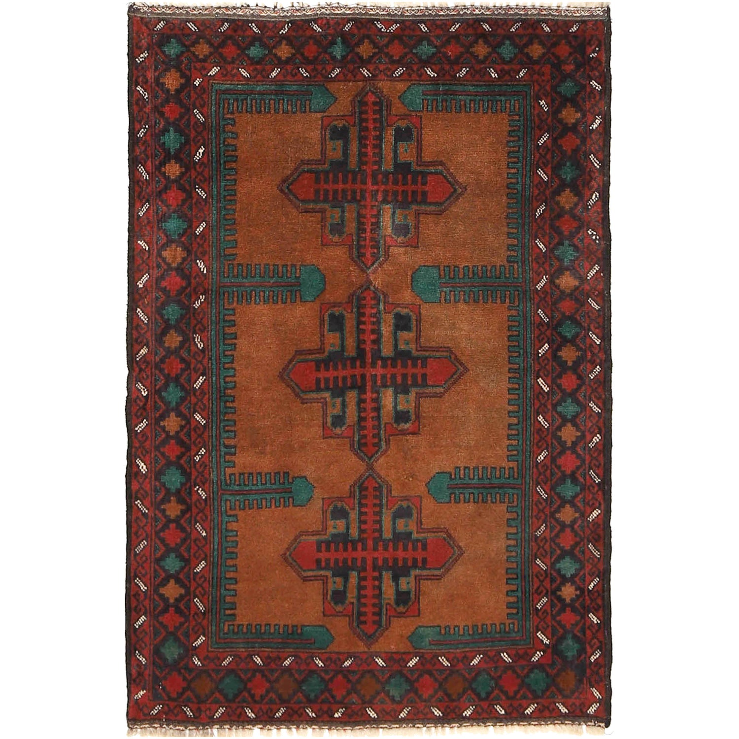 Hand Knotted Baluchi Rug 3' 0 x 4' 3 (ft) - No. G18766