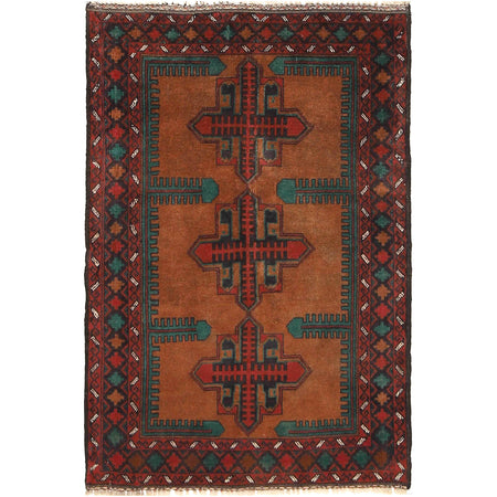 Hand Knotted Baluchi Rug 3' 0 x 4' 3 (ft) - No. G18766