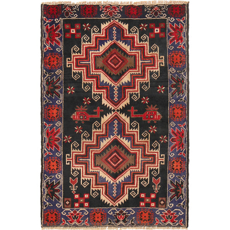 Hand Knotted Baluchi Rug 3' 0 x 4' 6 (ft) - No. G18800