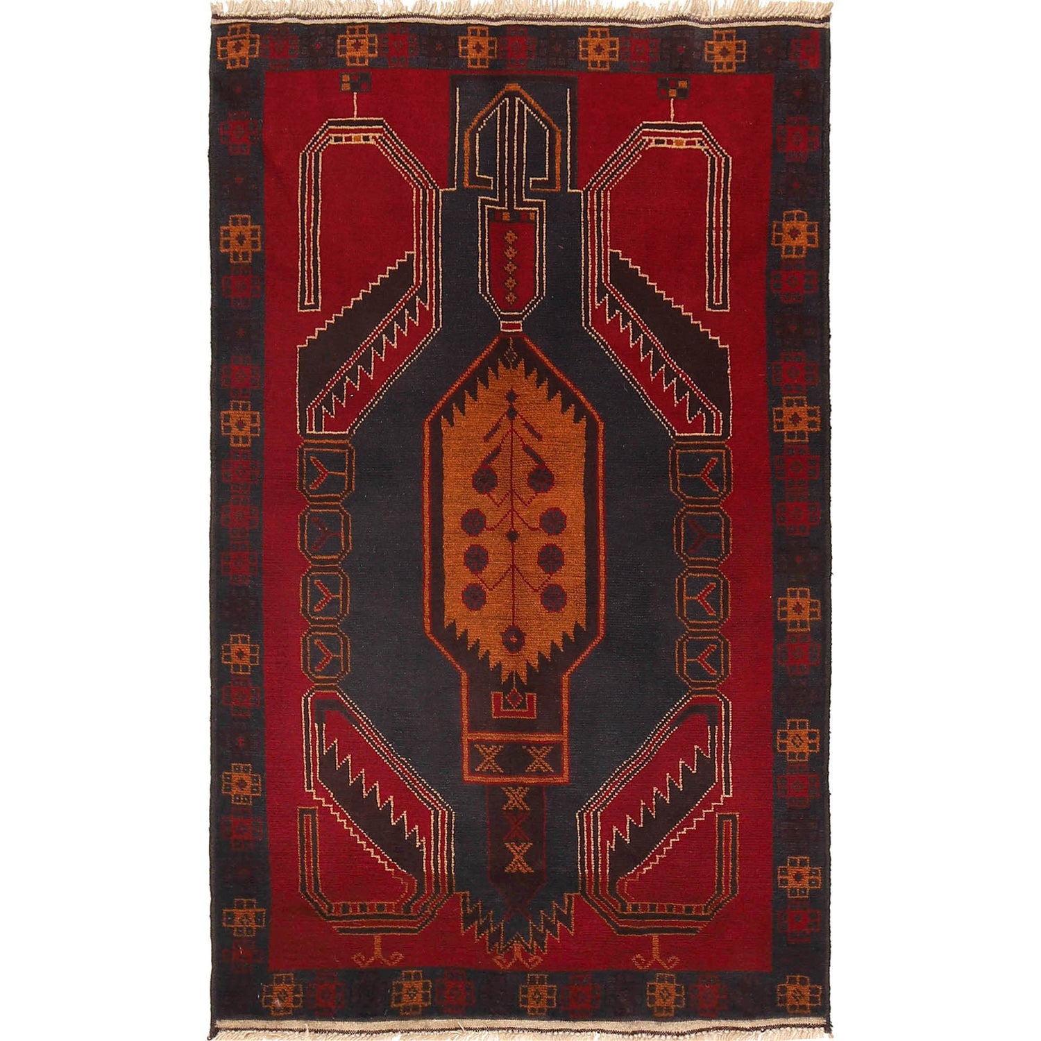 Hand Knotted Baluchi Rug 2' 8 x 4' 8 (ft) - No. G18806