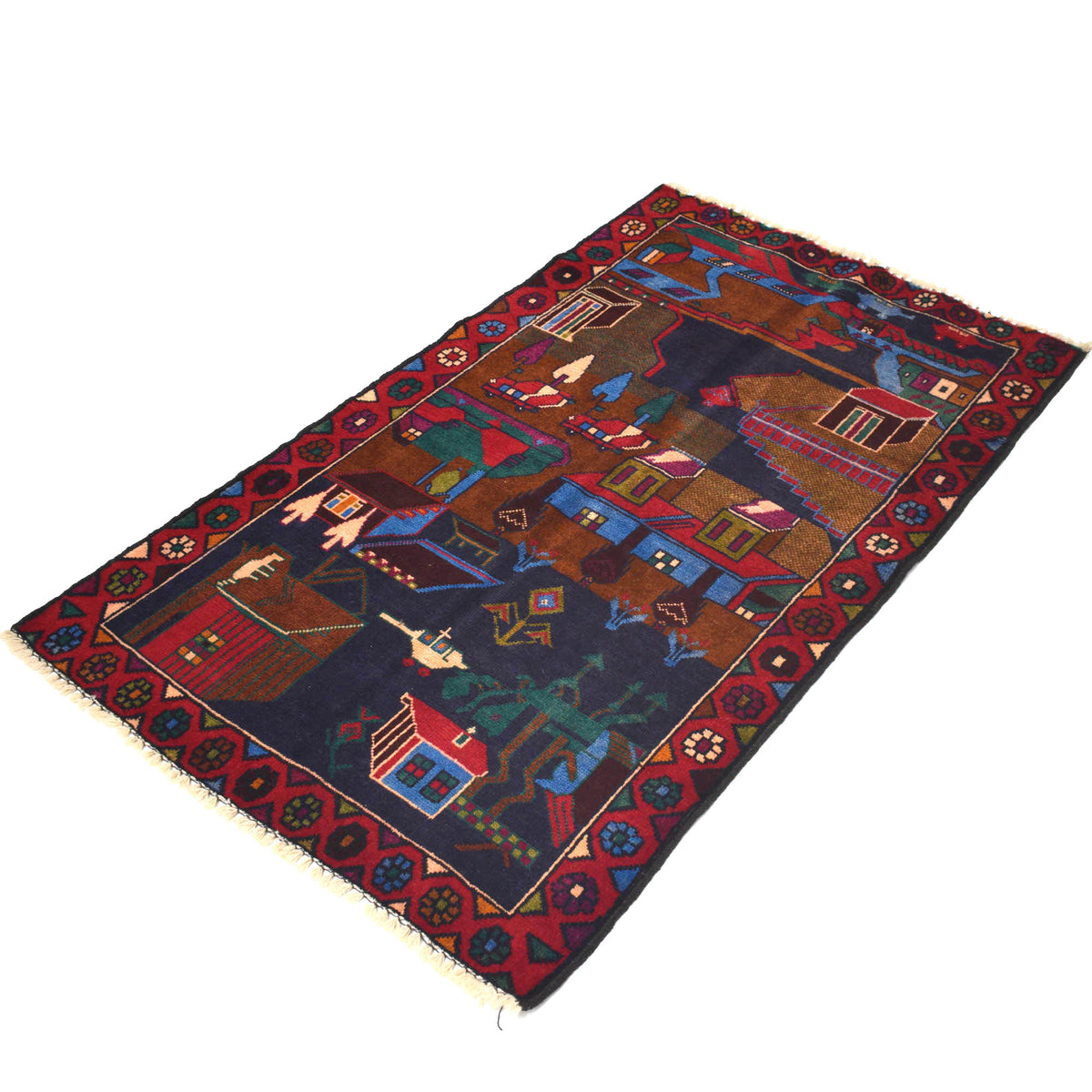 Oriental Hand Made Traditional Pictorial Wool Home Rug