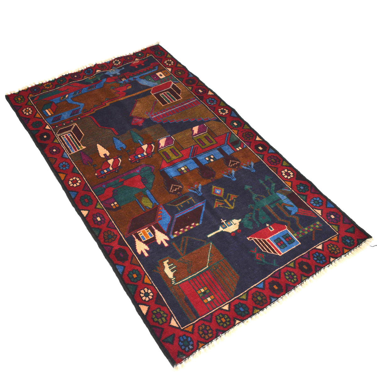 Oriental Hand Made Traditional Pictorial Wool Home Rug