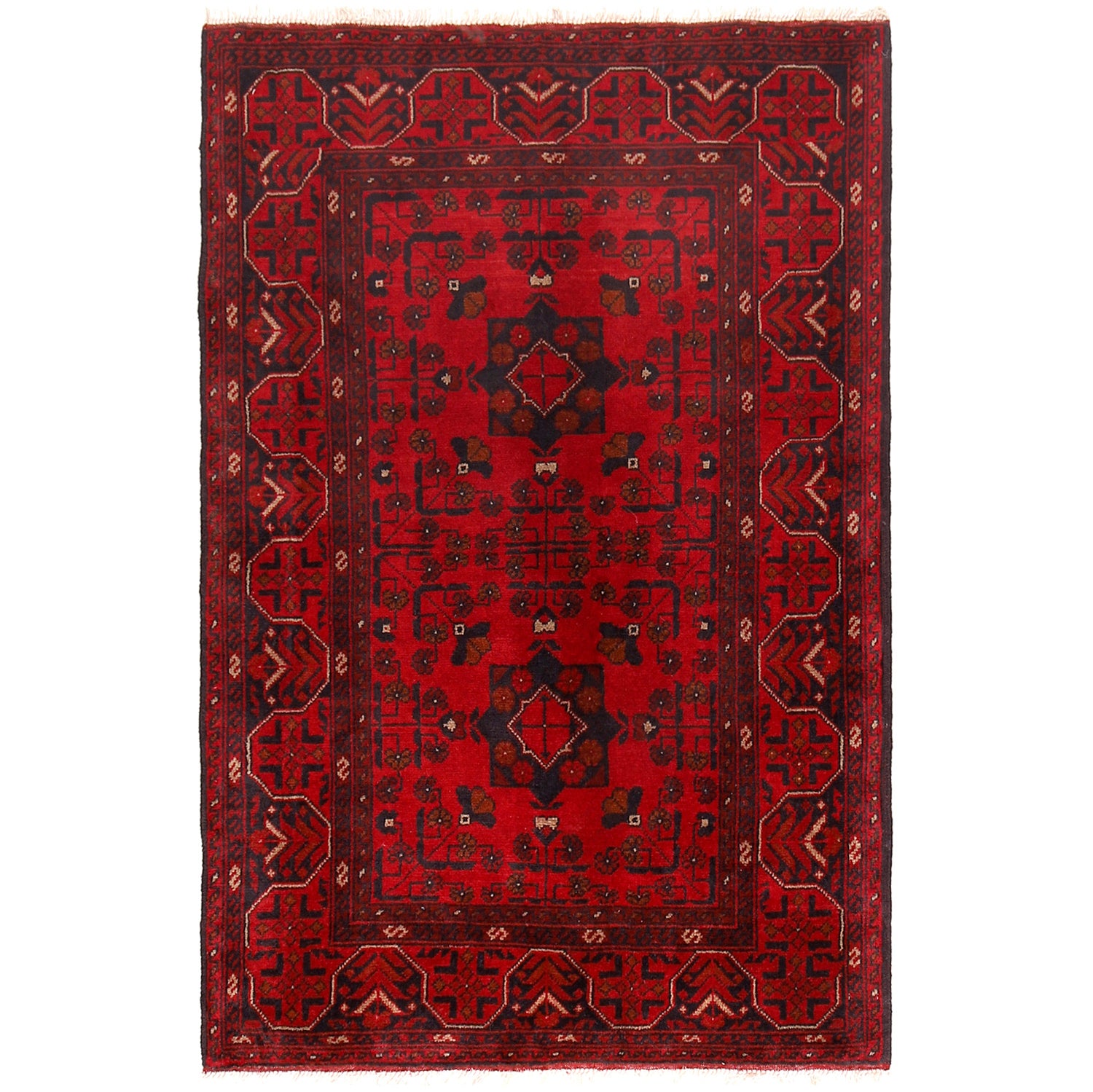Handmade Khal Mohammadi Rug 3' 4 x 4' 9 (ft) - No. G19652