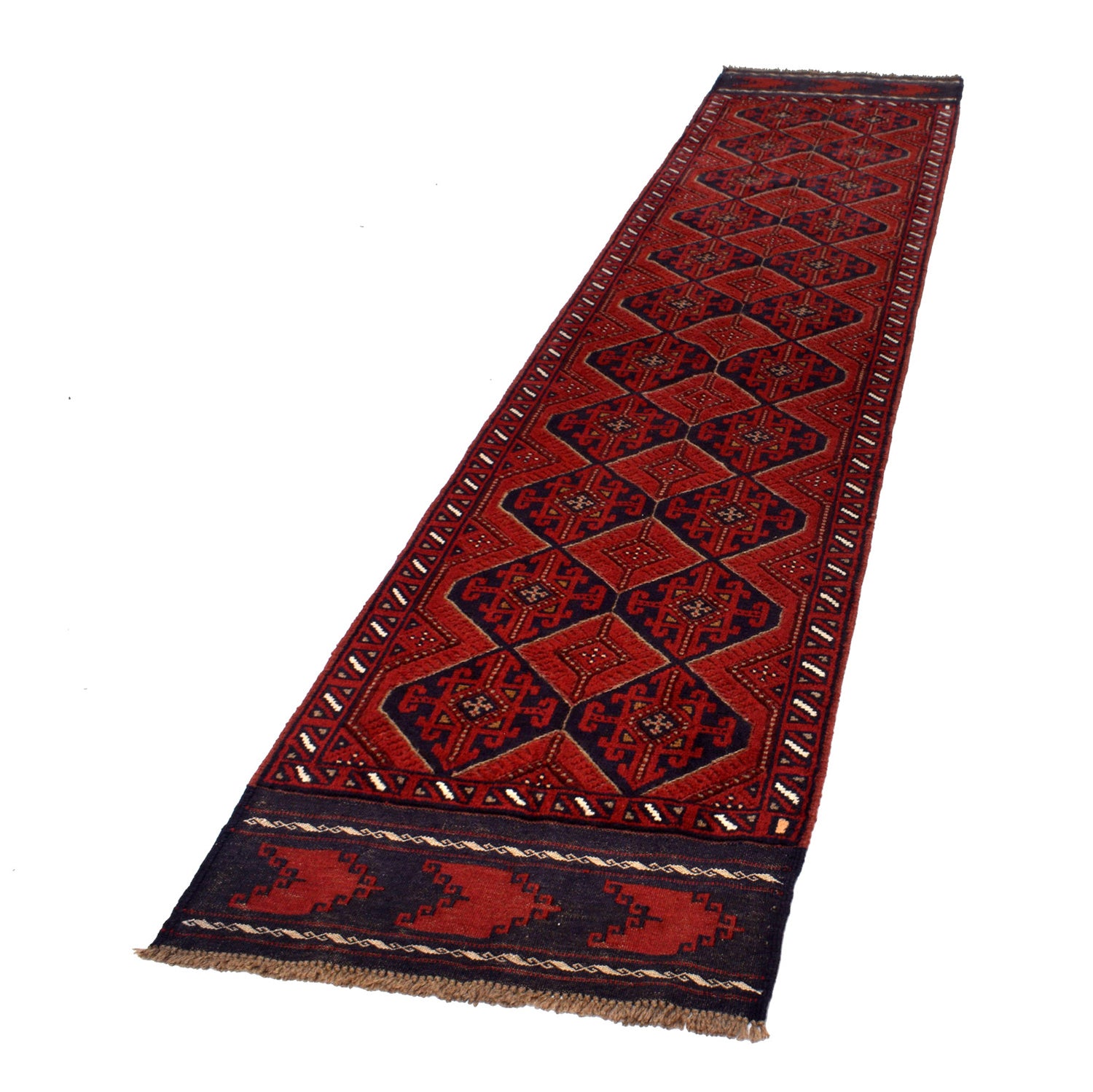 Red Mashwani Long Runner 2' 3 x 11' 3 (ft) - No.G19674