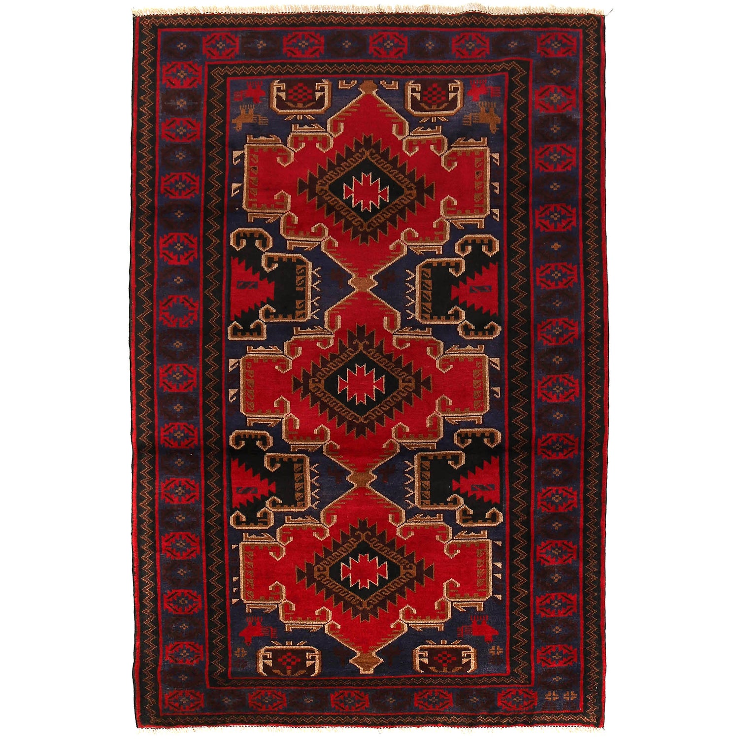 Baluchi Rug 4' 1 x 6' 4 (ft) - No. G20356