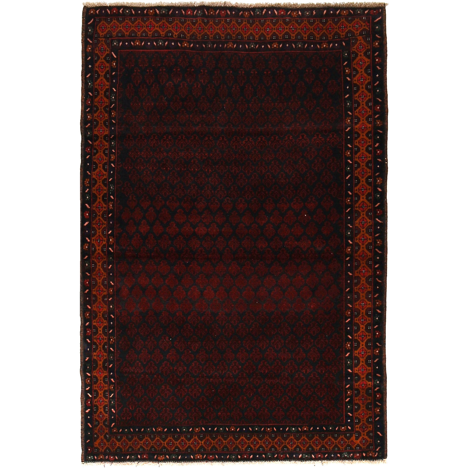 Traditional Baloch Rug 4' 0 x 6' 1 (ft) - No. G21455