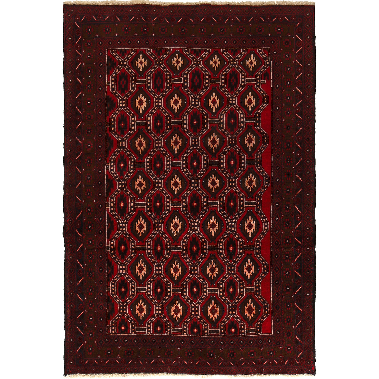 Multi Color Baluchi Rug 4' 1 x 6' 0 (ft) - No. G21983