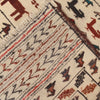 White Flatweave Kilim 4' 1 x 6' 4 (ft) - No. G22009