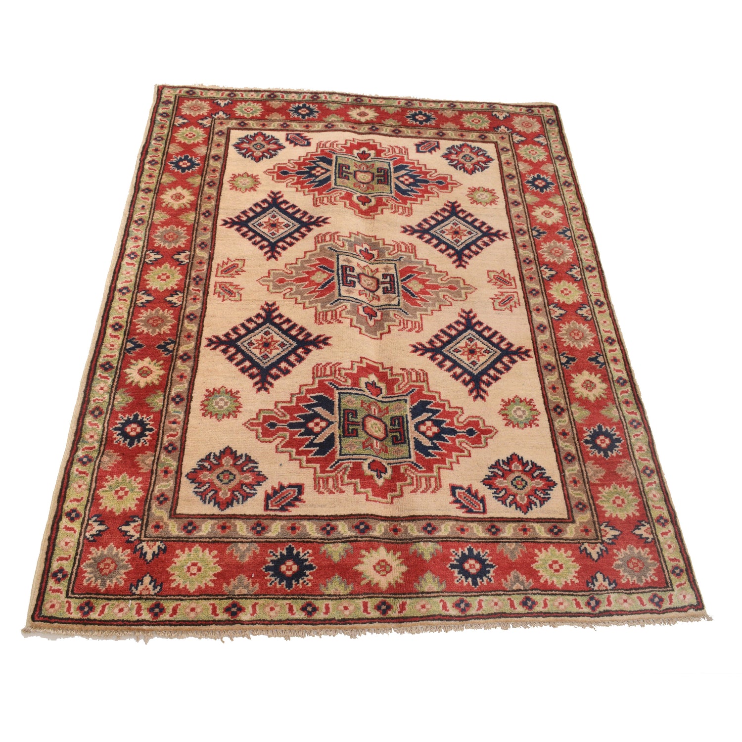 Oriental Kazak Rug 3' 4 x 4' 7 (ft) - No. G22740