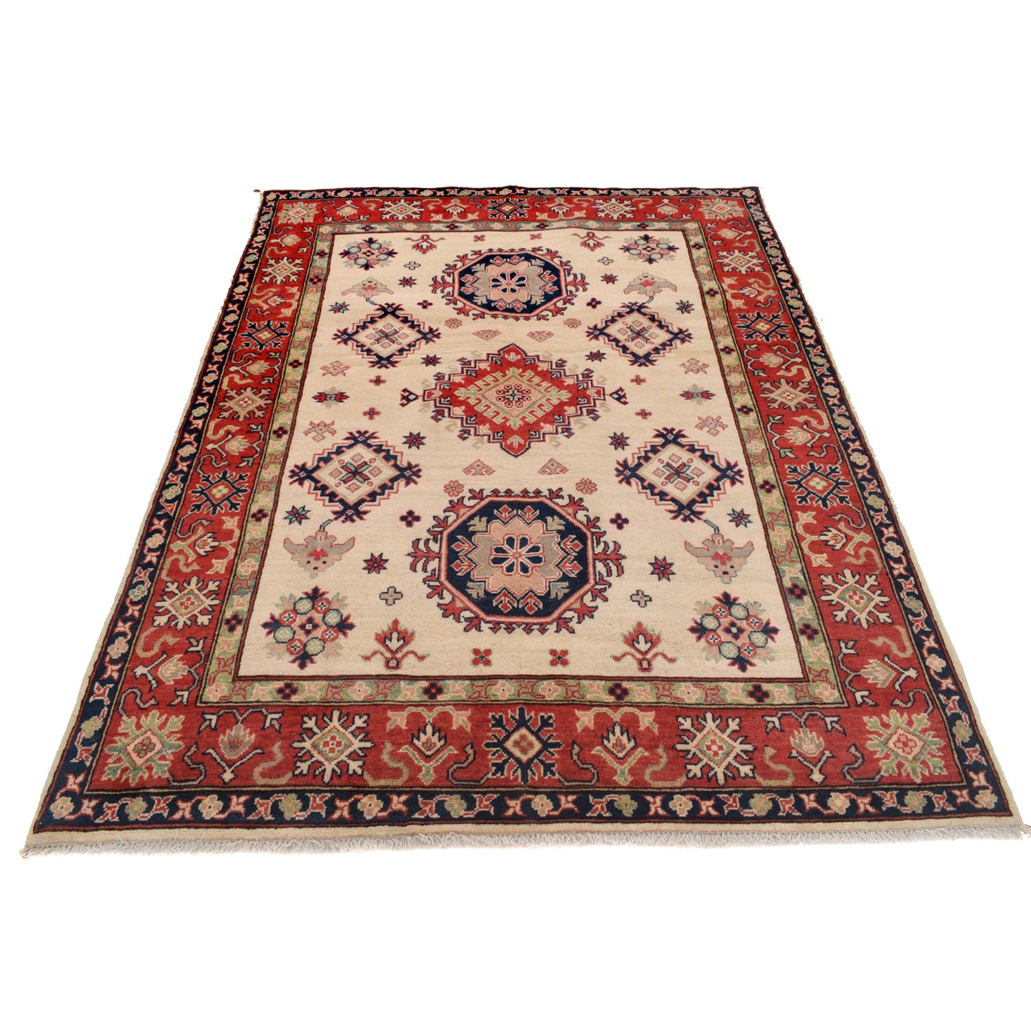 Hand Knotted Kazak Rug 4' 8 x 6' 8 (ft) - No. G22795