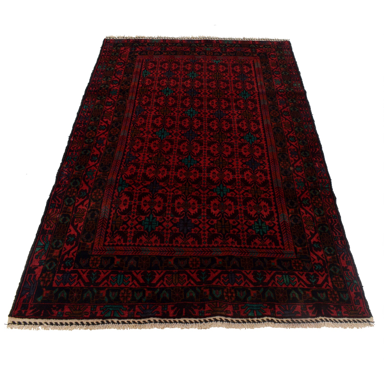 Red Color Baluchi Rug 3' 9 x 6' 4 (ft) - No. G22893