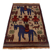 Hand Made Animal Picture Rug 3' 1" x 4' 11" (ft)- No. G22926