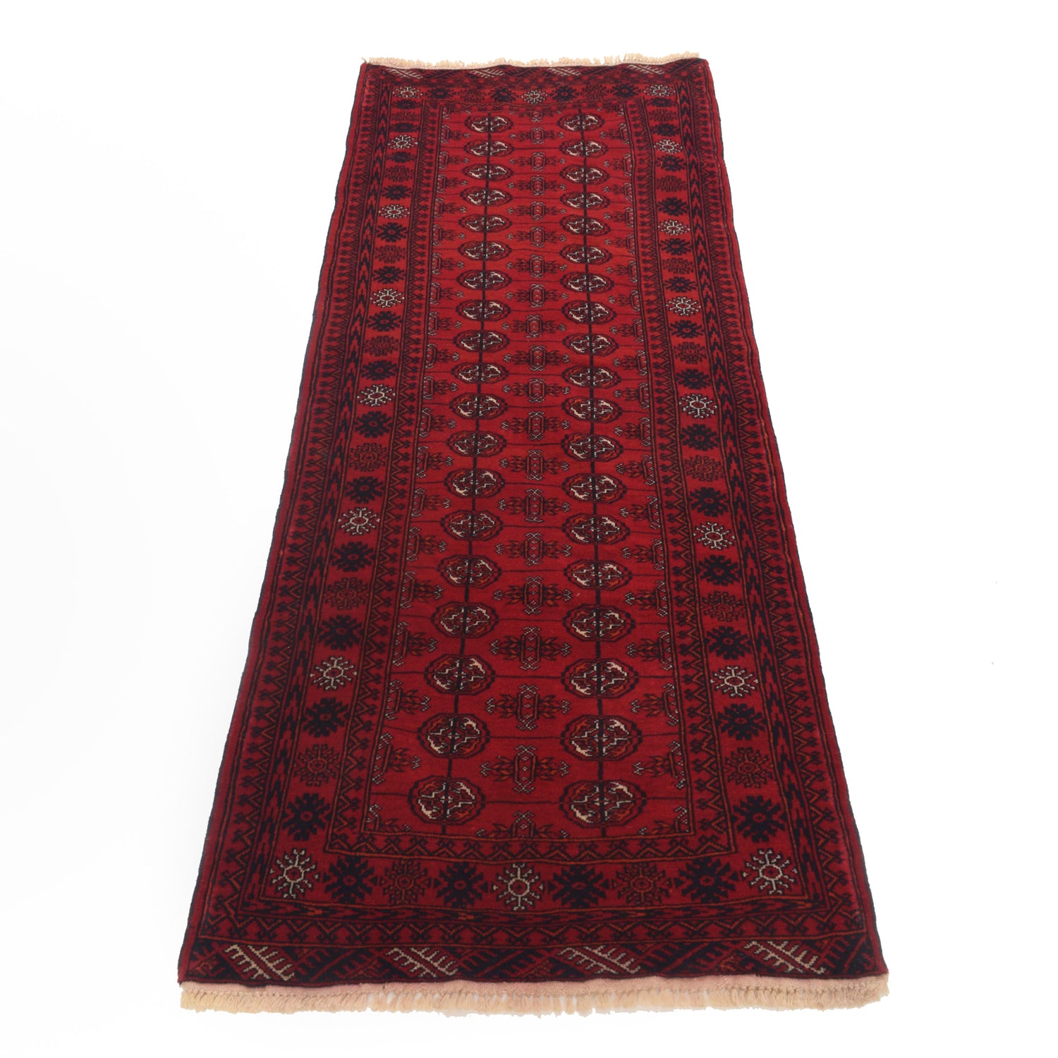 Hand Knotted Bokhara Wool Runner Rug 2' 6 x 6' 3 (ft) - No. G22936