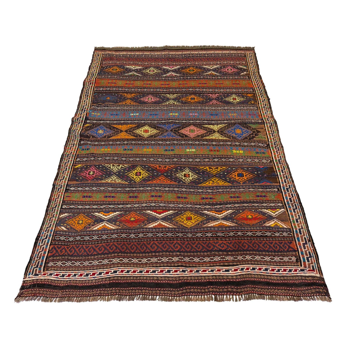 Medium Size Dhurrie Kelim 4' 6" x 6' 2" (ft) - No. G23631