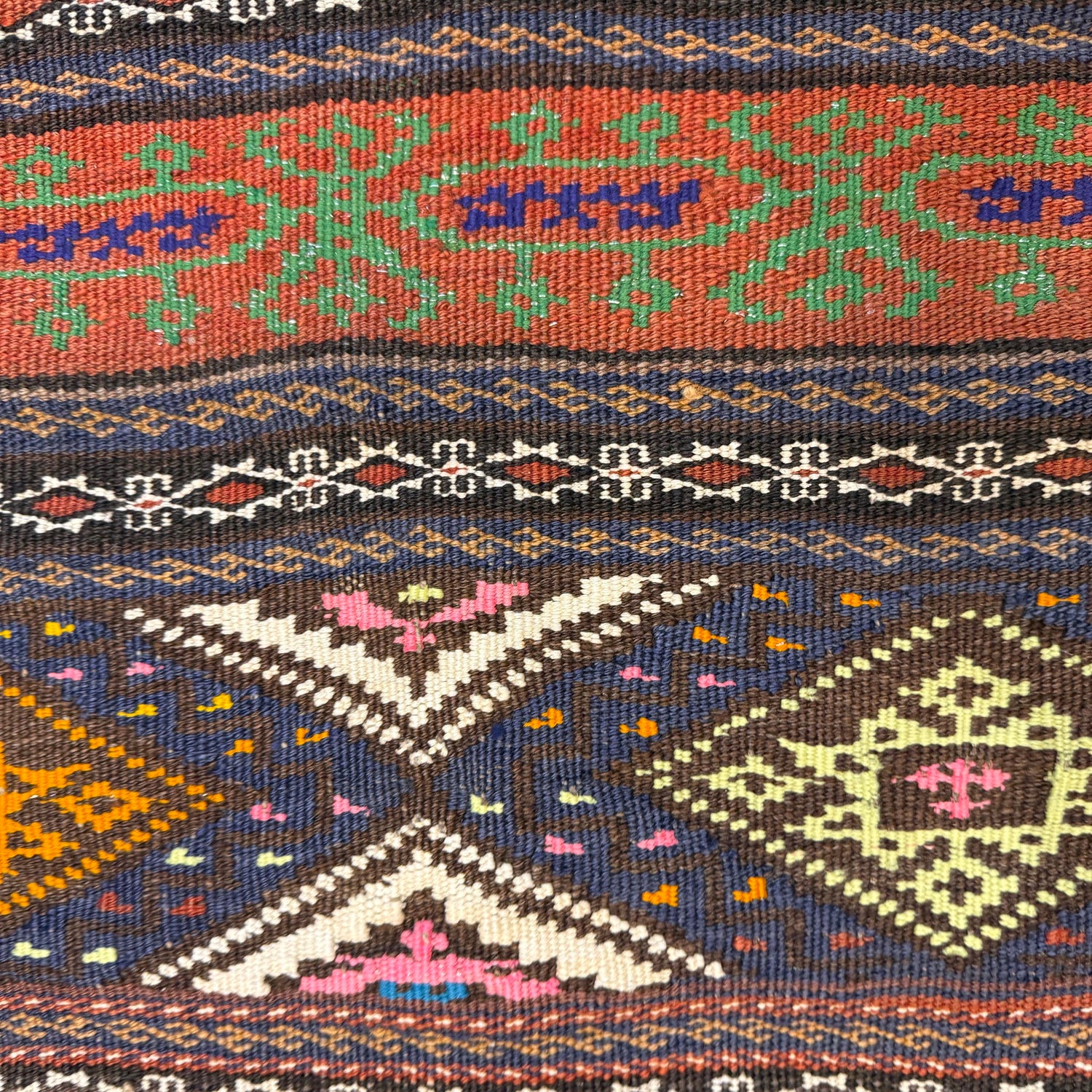 Medium Size Dhurrie Kelim 4' 6" x 6' 2" (ft) - No. G23631