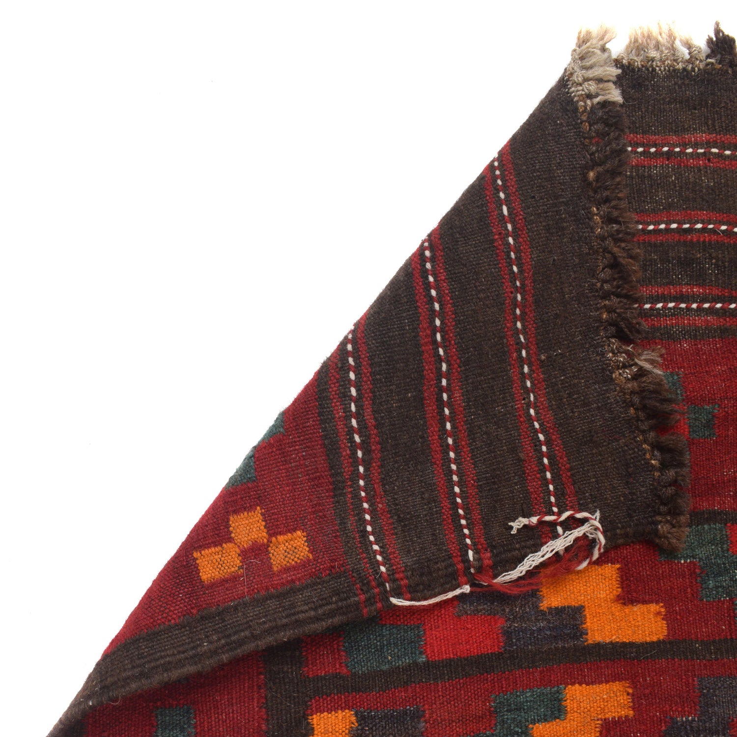 Handmade Red Color Kilim Runner 3' 5" x 11' 5" (ft) - No. G23646