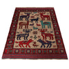 Hand Made Animal Picture Carpet 4' 6" x 6' 1" (ft)- No. G23684