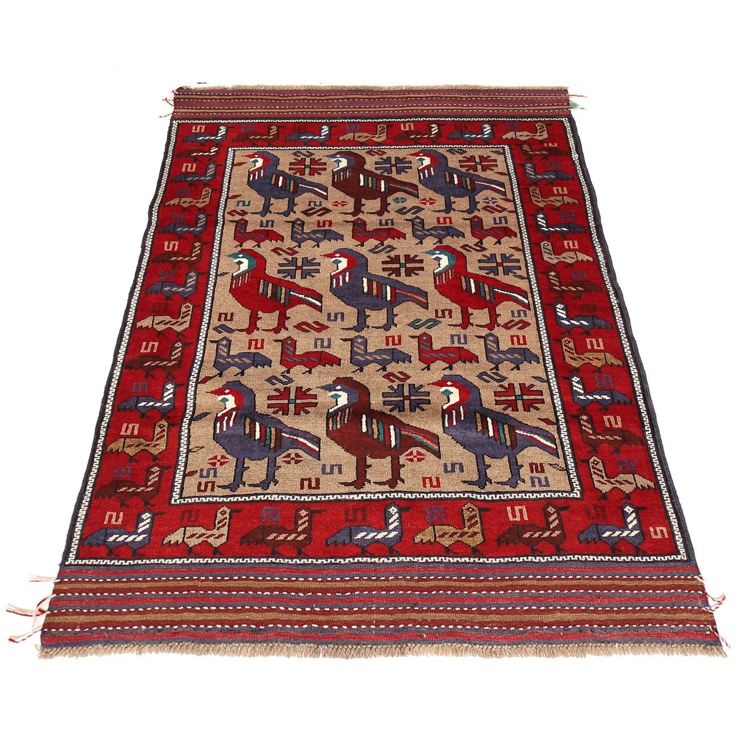 Hand Knotted Birds Pictorial Carpet 3' 11" x 6' 2" (ft)- No. G23686