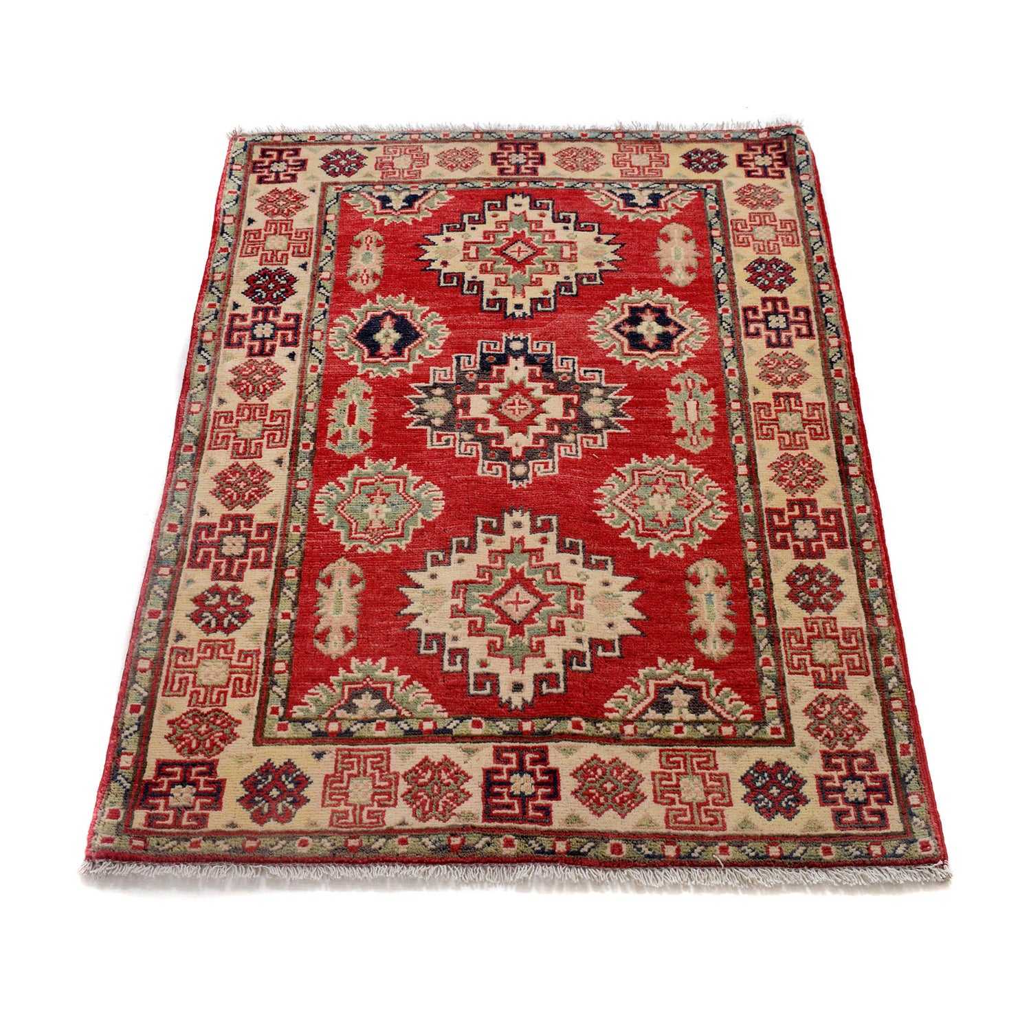 Red Color Kazak Rug 2' 7 x 3' 9 (ft) - No. G24284