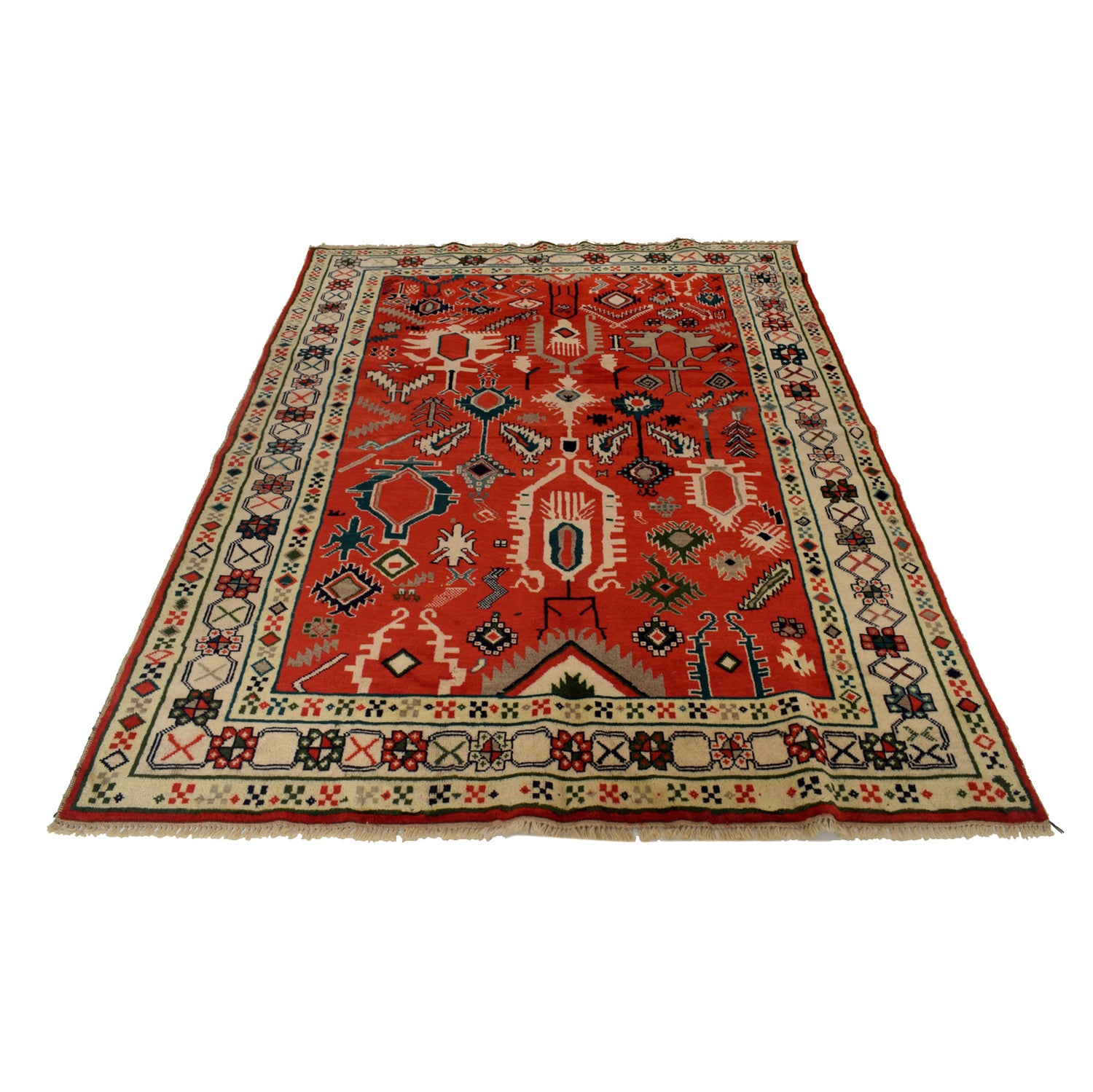 Red Modern Oushak Rug 5' 5 x 7' 6 (ft) - No. G24352