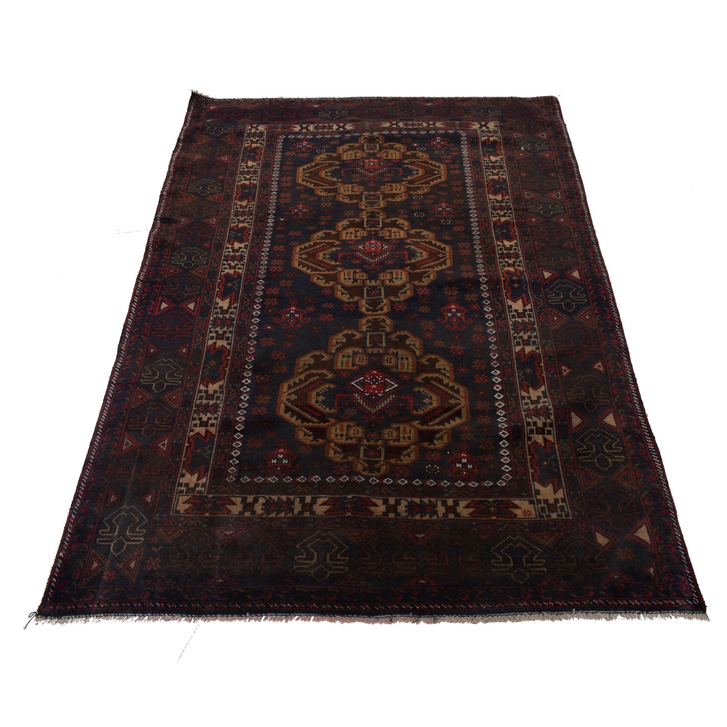Hand Knotted Baluchi Rug 4' 3 x 6' 8 (ft) - No. G24848