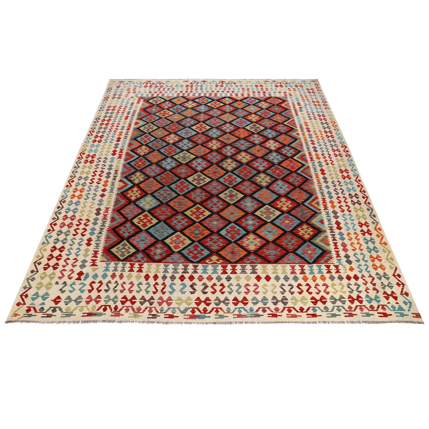 Handmade Vegetable Kilim 10' 1 x 12' 8 (ft) - No. G25075
