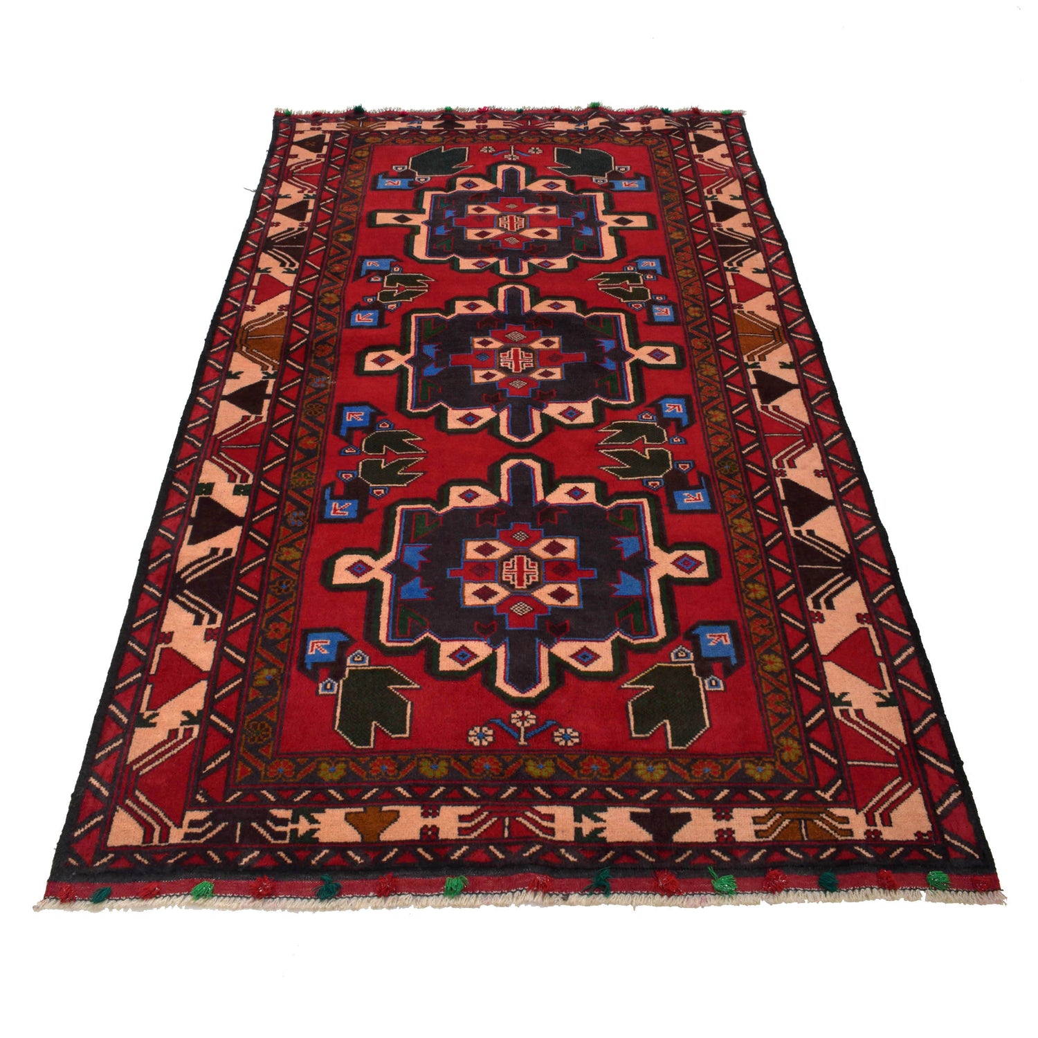 Hand Knotted Baluchi Rug 4' 0 x 7' 1 (ft) - No. G25226