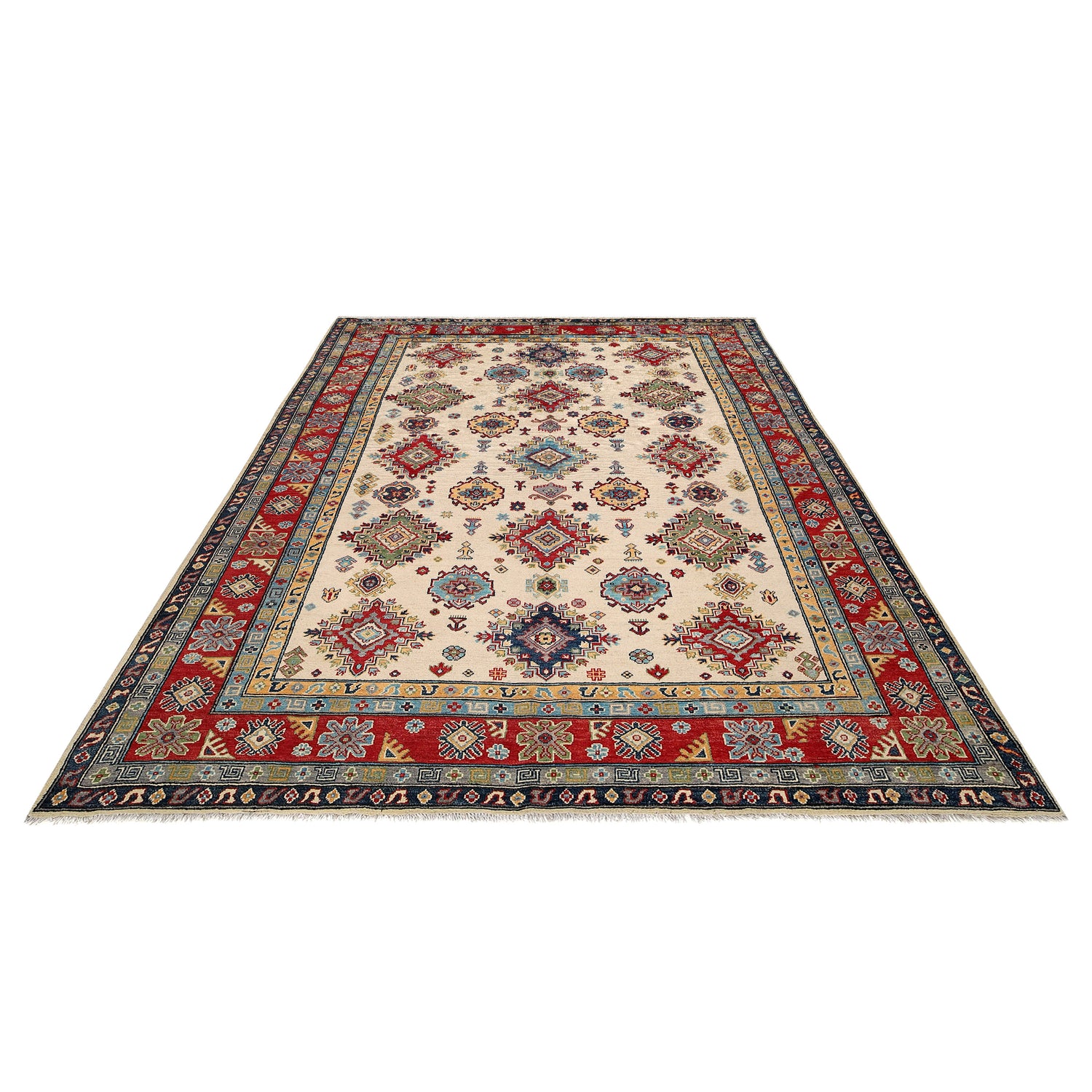 Hand Knotted Kazak Rug 6' 7 x 10' 4 (ft) - No. G25458