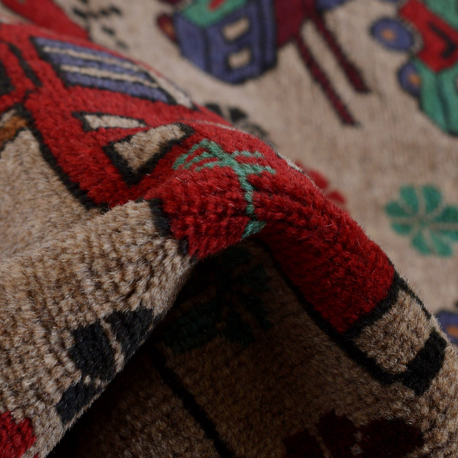 Handmade War Rug 4' 2 x 5' 5 (ft) - No. G25876