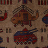 Handmade War Rug 4' 2 x 6' 2 (ft) - No. G25882