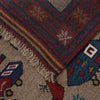 Brown Color War Rug 3' 2 x 4' 7 (ft) - No. G25893