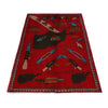 Red Color War Rug 2' 7 x 4' 2 (ft) - No. G27082