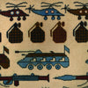 Hand Knotted War Rug 3' 5 x 4' 10 (ft) - No. G27466